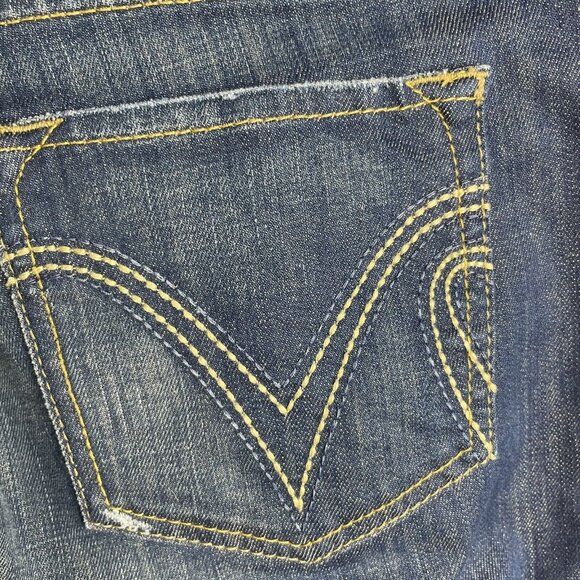 Luukaa Five Fellas Button Fly Jeans Mid Rise Women’s 10 Distressed Straight Leg - Picture 5 of 8